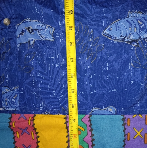 Chaps Ralph Lauren All Over Print Fish Button Up Fishing Shirt Vintage - Picture 4 of 5